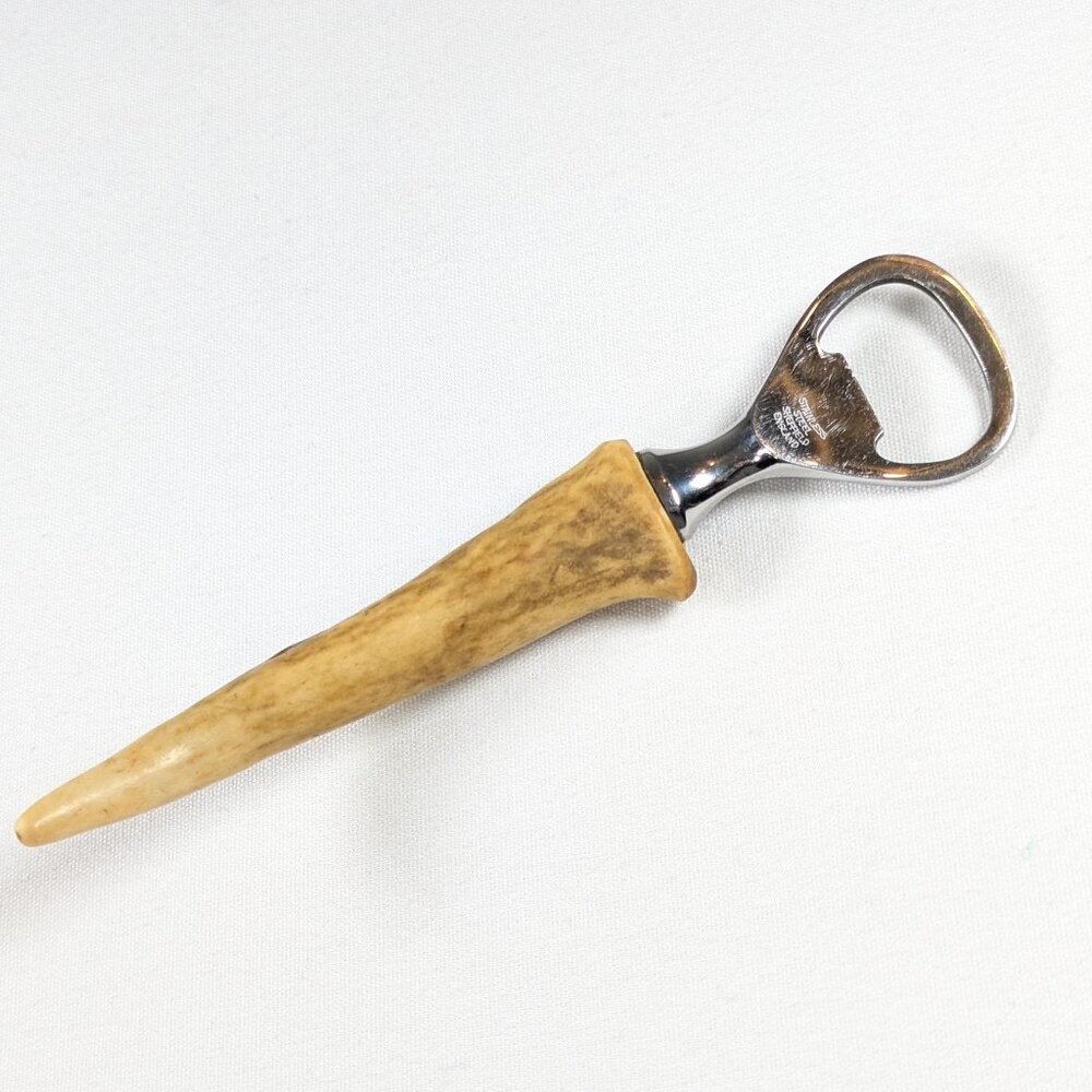 Vintage natural antler handled Bottle opener, Sheffield England